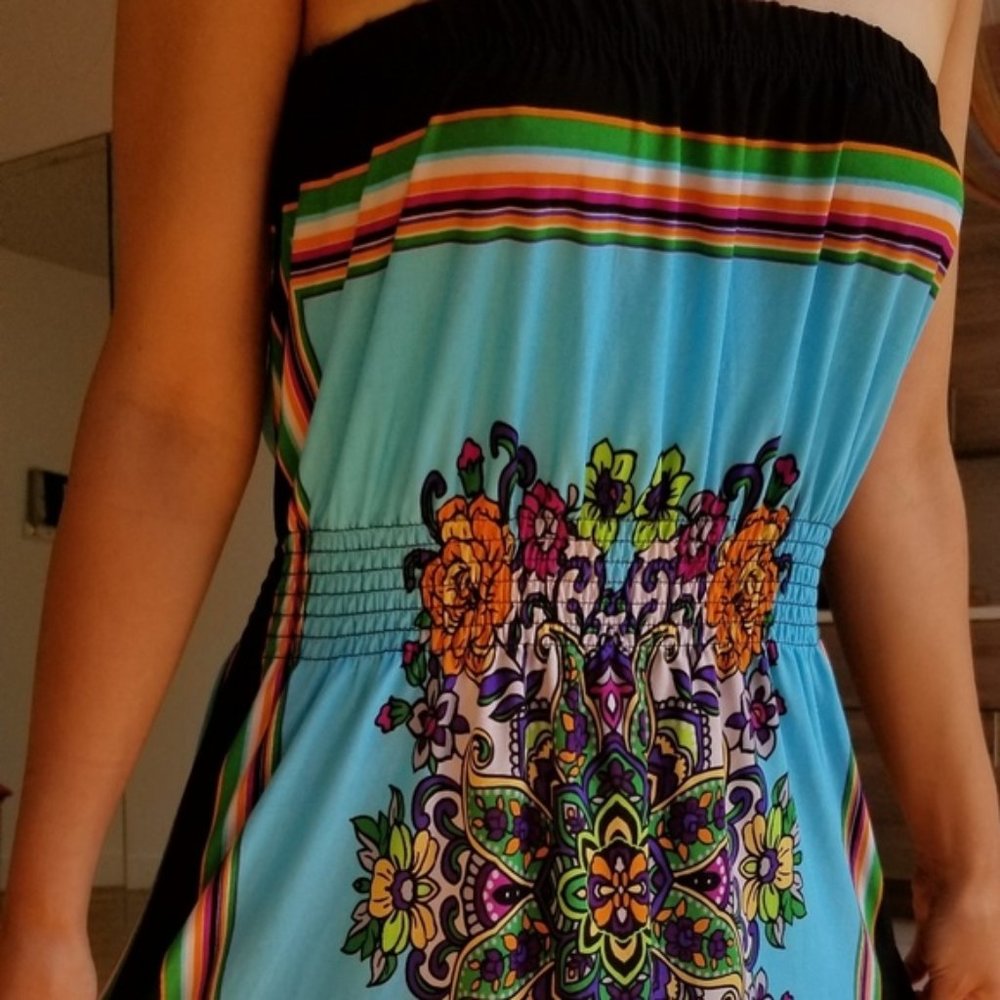 💖3/15 Chesley Floral Tube Top Dress S